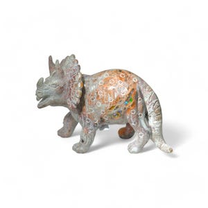 4.4&quot; Mexican Matrix Opal Triceratop Figurine
