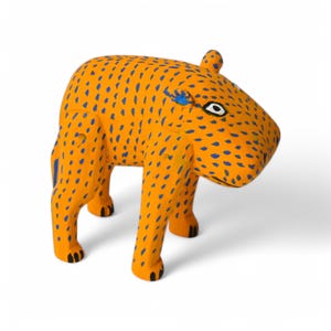 Hippo Figures,Alebrije Hippo,Yellow Hippo,Medium Hippo,Medium Figures,Wooden Alebrije,Wood Hippo,Handmade Hippo,Wood Carving,Folk Art