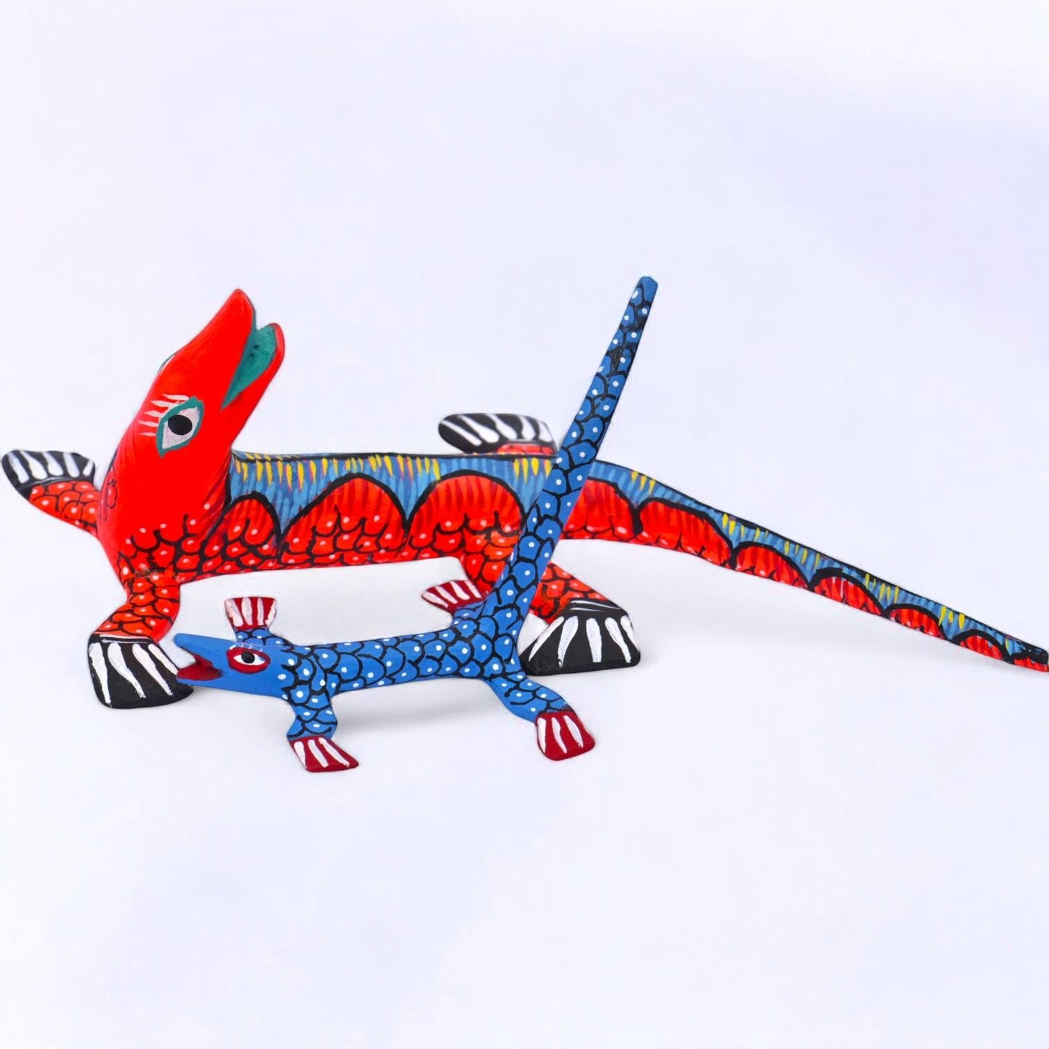 5インチ アントニオ ディアス オアハカ 木彫り トカゲ アレブリヘ 置物