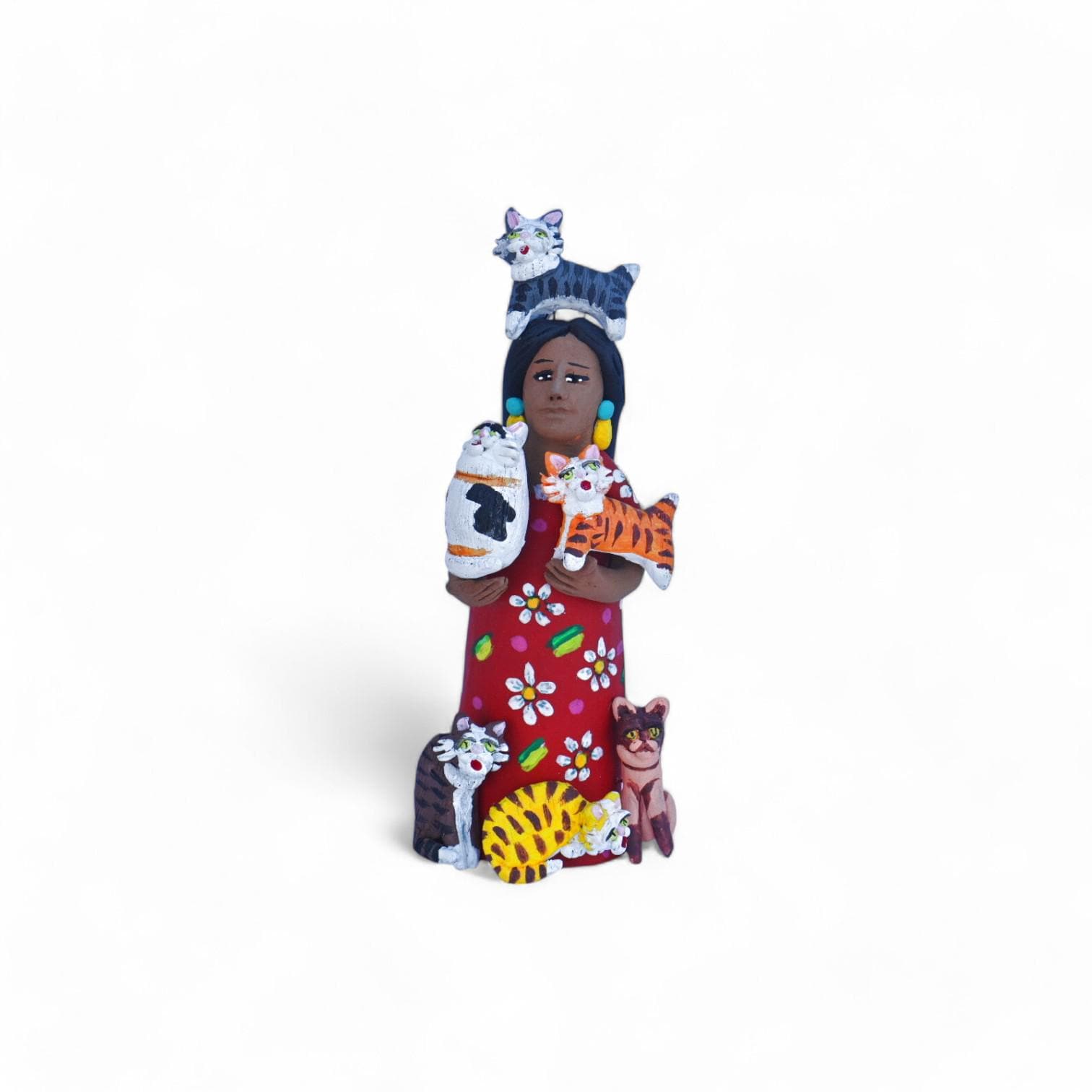 familiar ひな人形 Unique Collectible Piece,oaxacan Cat Sitter Figurine,oaxacan Work