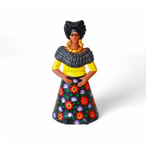 7.90&quot;Frida Kahlo Figure,Clay Figure,Mexican Characters,Clay Doll,Mexican Painter,Frida Kahlo of Clay,United Eyebrows,Feminist Symbol