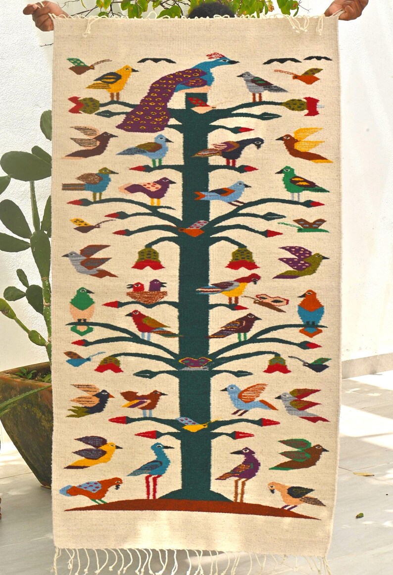 Zapotec Rug,oaxaca Rugs,tree of Life Design,original Rugs,wool Rug ...