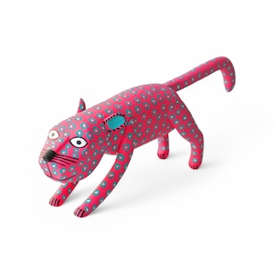 13&quot; Pink Jaguar Figures,Alebrije Jaguar,Big Jaguar,Big Figures,Wooden Alebrije,Wood Jaguar,Handmade Jaguar,Wood Carving,Reynaldo Santiago