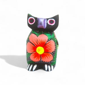 2.33&quot; Owl Figures,Alebrije Owl,Colorful Owl,Mini Owl,Wooden Alebrije,Wood Owl,Handmade Owl,Wooden Figure,Folk Art