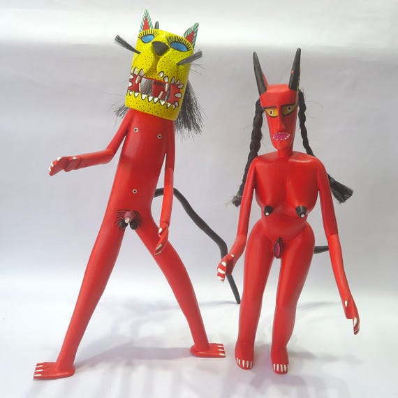 Oaxaca Wood Carving Devil Mexican Folk Art - Etsy