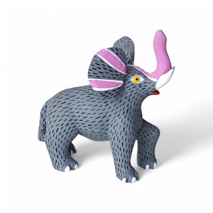 7.25&quot; Elephant Figures,Alebrije Elephant,Wooden Alebrije,Wood Elephant,Handmade Elephant,Wooden Figure,Wood Carving,Mexican Folk Art