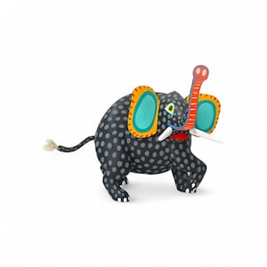 13.25&quot; Elephant Figures,Alebrije Elephant,Wooden Alebrije,Wood Elephant,Handmade Elephant,Wooden Figure,Wood Carving,Mexican Folk Art