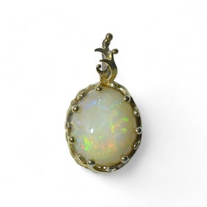 Large Handmade Sterling Silver .925 Solid Welo Opal Pendant