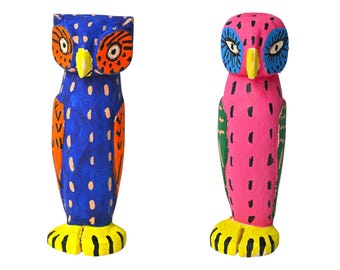 メキシコ アレブリヘ フクロウ 木彫り 民芸品 オアハカ アレブリヘのフクロウ、メキシコの民芸品、オアハカの工芸品、オアハカ