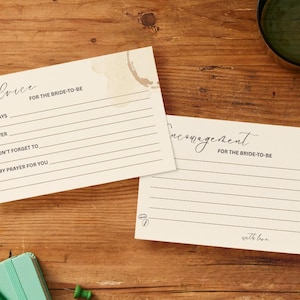 Tarjeta de consejos con temática de café para despedida de soltera / Tarjeta de ánimo con granos de café / Tarjeta de oración para la novia / Tarjeta de despedida de soltera con café en acuarela /