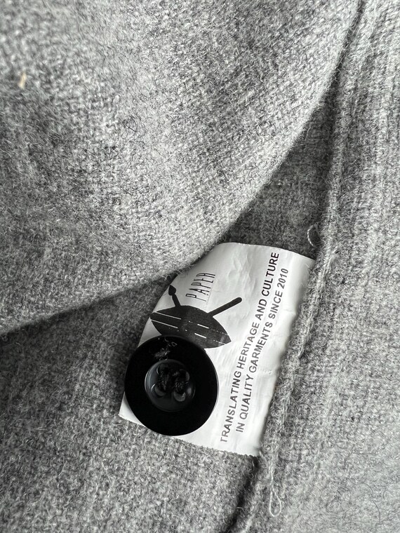 Daily Paper Gray Wool Button Up Overshirt Bomber … - image 7