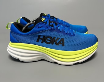 US 9D Hoka One One Bondi 8 Running Shoes Walking Gym 1123202 ELT ‘Electric Cobalt/Lettuce’