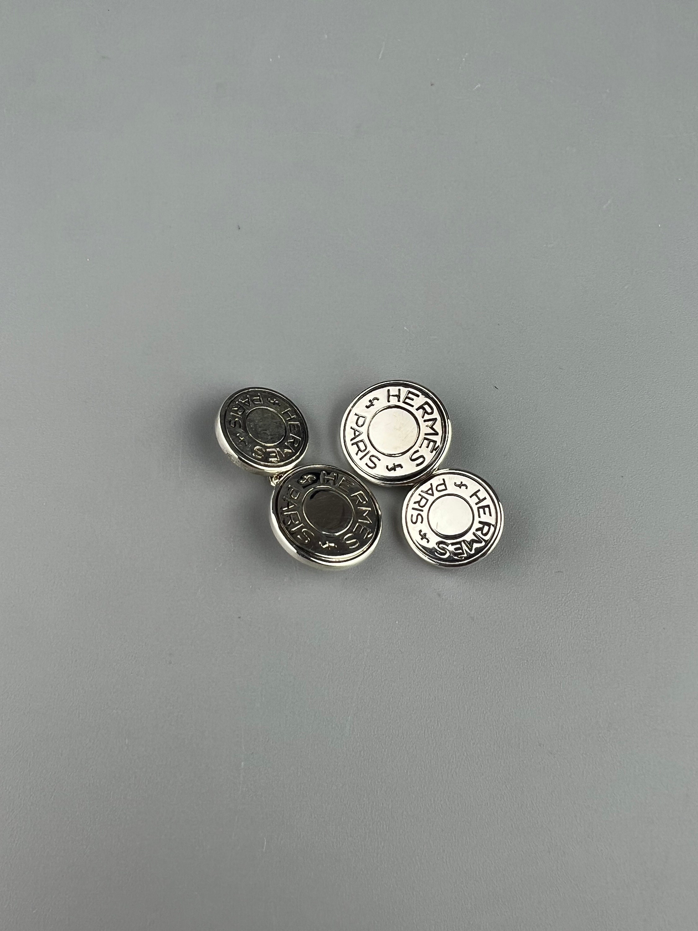 小物 Hermes Silver 925 Cufflinks Authentic Hermes Sterling Silver 925 Cufflinks - Etsy