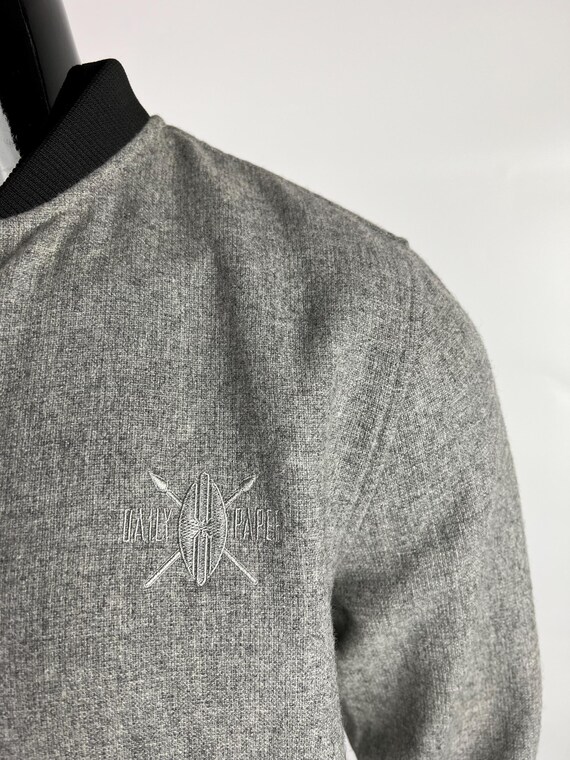 Daily Paper Gray Wool Button Up Overshirt Bomber … - image 4