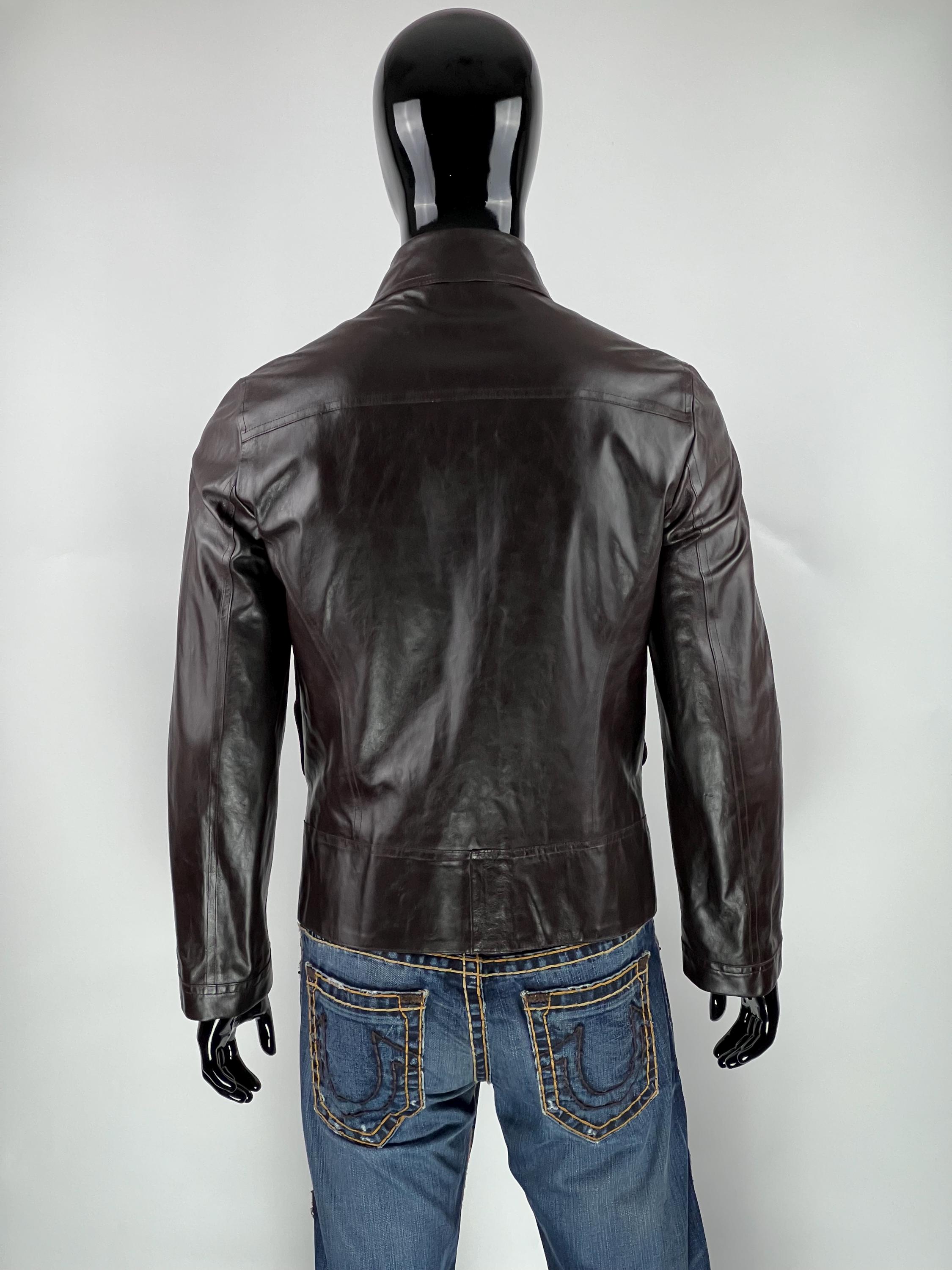 90s 初期 Costume National Homme レザージャケット CoSTUME NATIONAL HOMME Vegan Leather Jacket Made in Italy Black