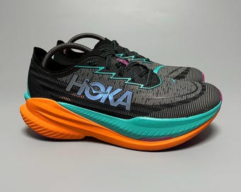 US 11D Hoka One One Mach X 2 Running Shoes 1155119 BCQ ‘Black / Electric Aqua’