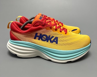 US 8.5EE Hoka One One Bondi 8 Wide Running Shoes Walking Gym 1123202 1127953 CRSCL ‘Coastal Sky / Vibrant Orange’