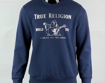 True Religion Herr Buddha Rundkrage Pullover Stor Logotyp