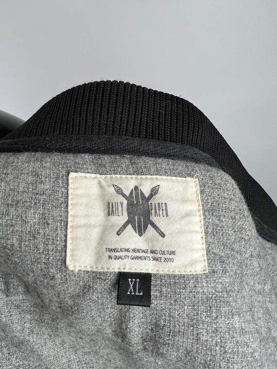 Daily Paper Gray Wool Button Up Overshirt Bomber … - image 6