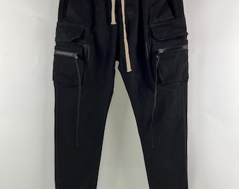 Rick Owens F/W 17 Glitter Cargo Pants Black Size IT50