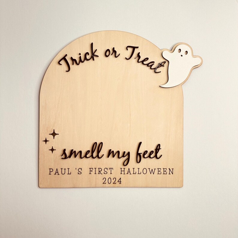 Halloween Trick or Treat Footprint or Handprint Sign Babys First