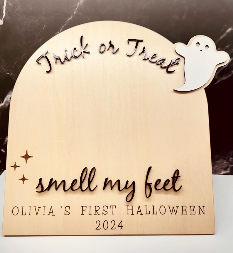 Halloween Trick or Treat Footprint or Handprint Sign Babys First