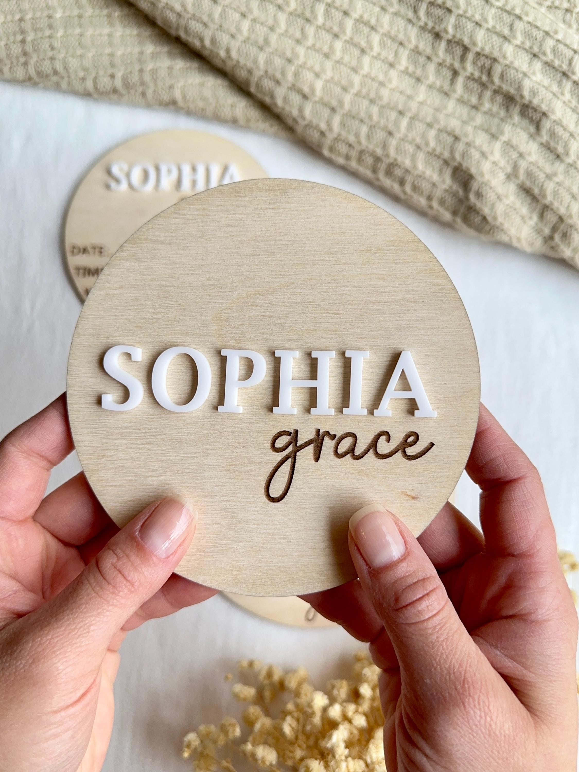 Wooden Baby Name Plaque, Birth Announcement Sign, Hospital Name First ...