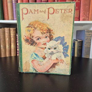 Agnes Richardson Pam y Peter Libros raros, vintage, ilustrados, década de 1930, Medalla de oro del Decano, n.º 1. Hermosos 5 láminas. Tapa dura, 26 x 20 cm.