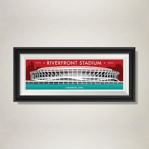 Cincinnati Reds, Reds, Riverfront Stadium Poster, Cincinnati, Ohio, Vintage Baseball, Reds, Baseball, Baseball Poster, Baseball, Opening Day
