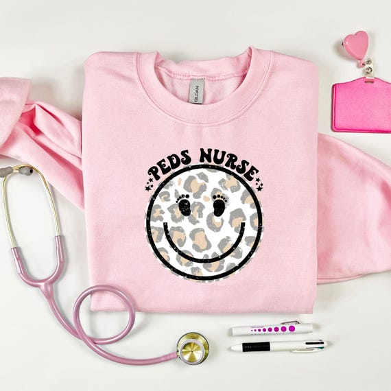 PEDS NURSE, Smiley, Cheetah, Pediatric, Nurses gift, Nurses week, children’s Hospital