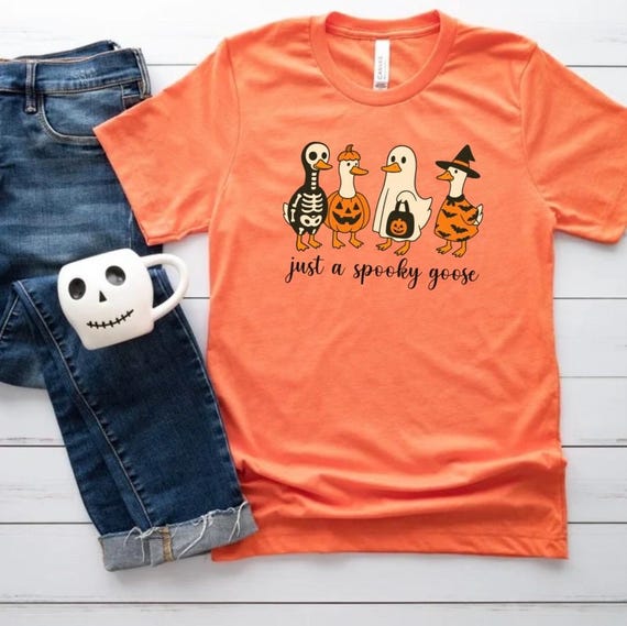 Just a Spooky goose, Halloween Silly goose Short Sleeve T-shirt, Halloween Tshirt, Silly Goose Tshirt