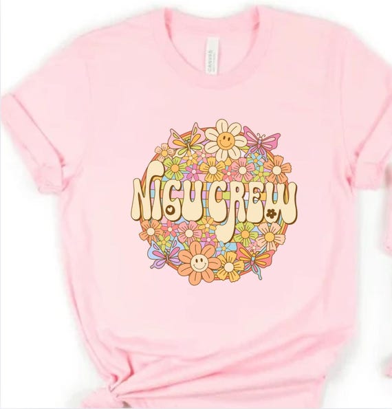 NICU Crew Spring Shirt: Floral Design