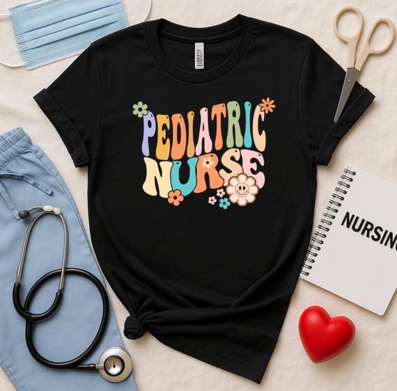 Groovy Pediatric Nurse TShirt: Flower Power Peds Gift