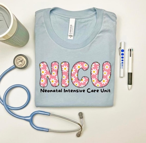NICU Nurse T-Shirt: Floral Neonatal Intensive Care Unit Tee