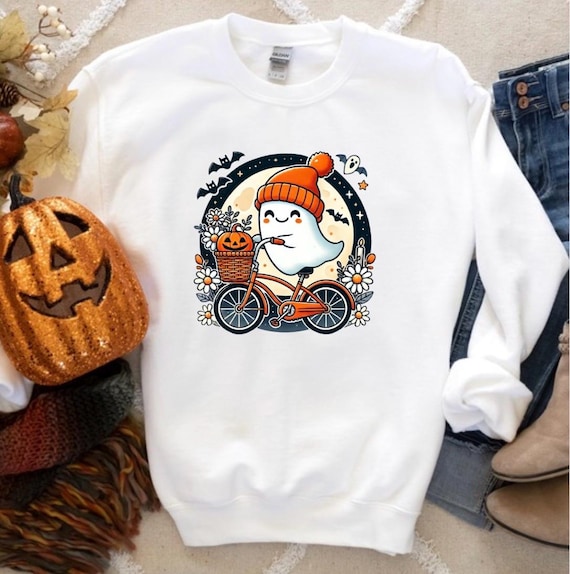 Cute Ghost Crewneck, Ghost Crewneck, Halloween Crewneck, Halloween Shirt,