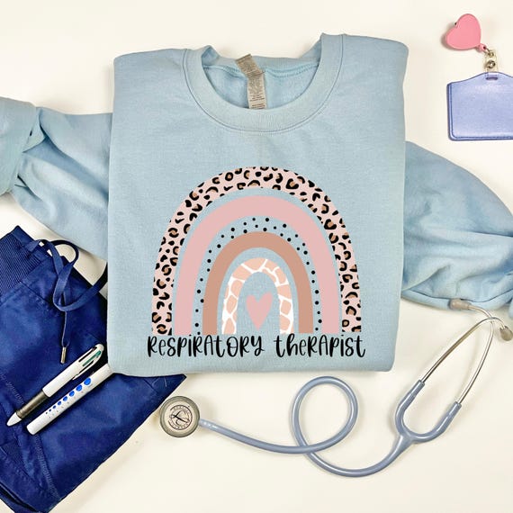 Respiratory Therapist Crewneck: Cheetah Rainbow RT