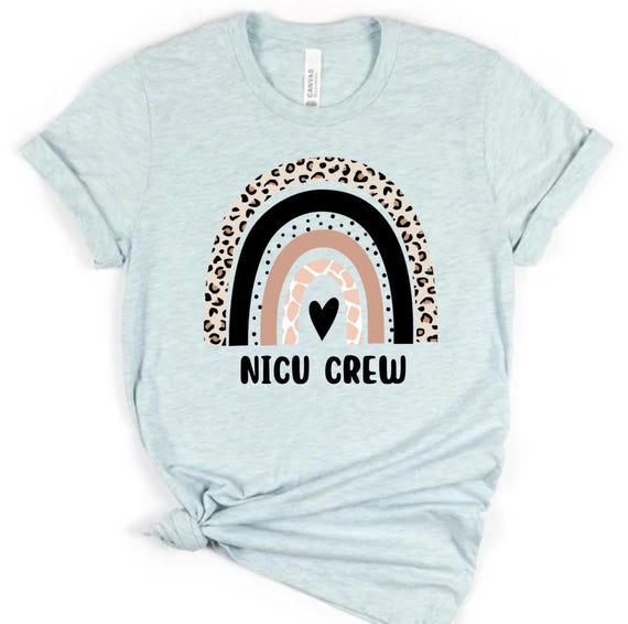 NICU Crew Cheetah Rainbow shirt, NICU Crew shirt, NICU rainbow shirt, Neonatal intensive care unit shirt, Newborn icu shirt, nicu shirt
