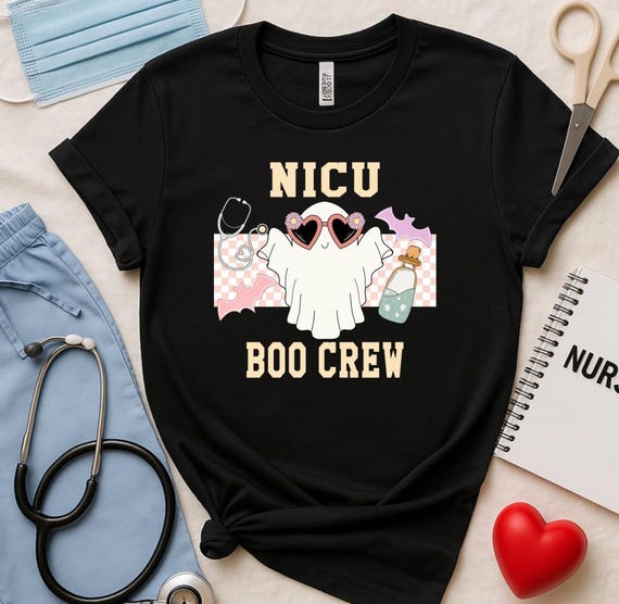 NICU Boo Crew Tshirt, Cute NICU Halloween Tshirt, NICU Crew shirt, Neonatal Intensive care unit Halloween shirt, Halloween fun