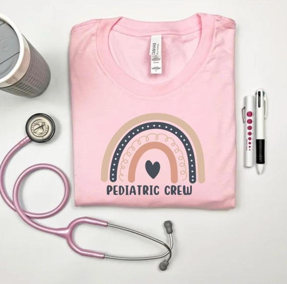 Rainbow Pediatric Crew Shirt - Nurse Gift