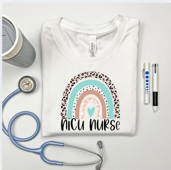 NICU Nurse Rainbow T-Shirt: Newborn Intensive Care Unit