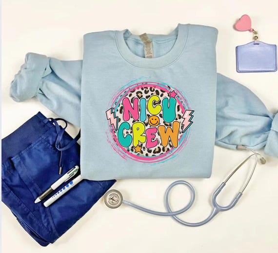 Vibrant cheetah NICU Crew shirt, NICU, nurses gift, neonatal intensive care unit, newborn intensive care
