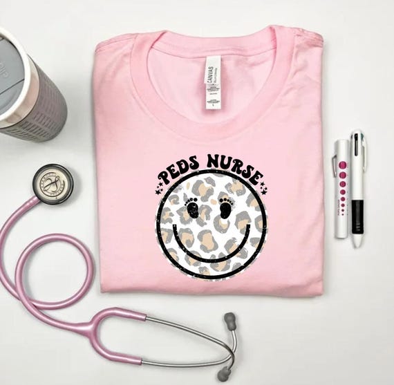 Peds Nurse Cheetah Smiley, Pediatrics, Pediatric Crew, Team Tiny Humans, Nurse Gift