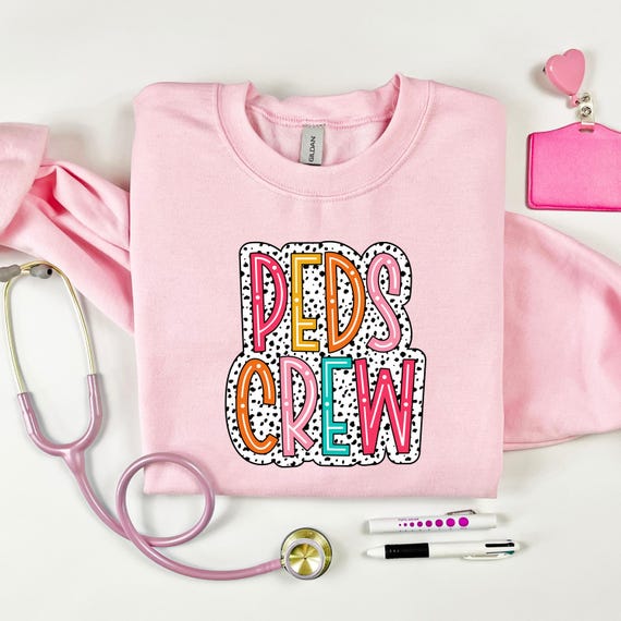 Polka Dot Peds Crewneck - Pediatric Nurse Gift