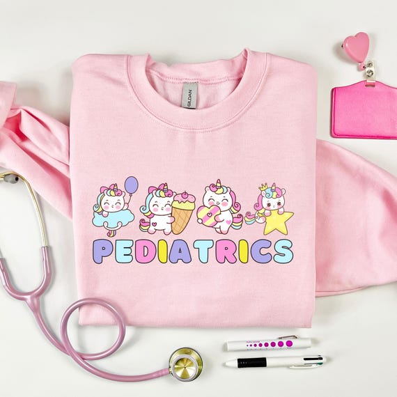 Pediatric Nurse Crewneck: Floral Unicorn Design