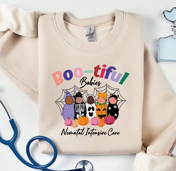 Boo-Tiful Babies: Neonatal Intensive Care Unit Crewneck, NICU Halloween Crewneck,