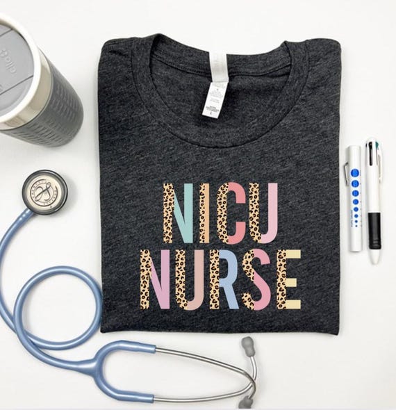 Cheetah NICU Nurse Shirt: Neonatal Intensive Care Unit