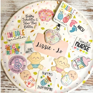 Nicu Badge Accessory Badge Reel Interchangeable Design Cute Identification Patch Embroidered Medical Staff Identifier Newborn Care Neonatal