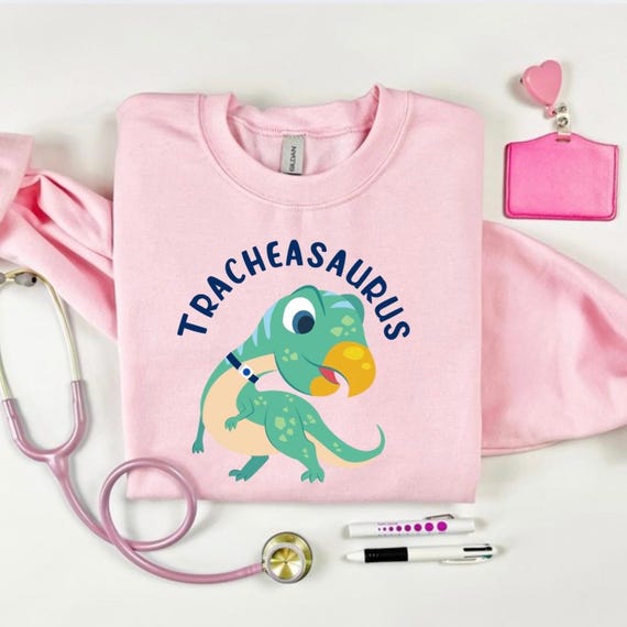 Tracheasaurus Crewneck, Trach Life, Tracheostomy, Trach Mom, Trach Dad, Trach Parents, Respiratory Therapy, RT,
