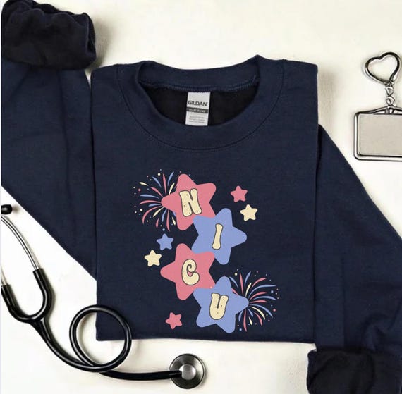 Patriotic NICU crewneck, July 4th NICU Crewneck, Patriotic Crewneck, Newborn Intensive Care Unit Crewneck, NICU, July 4 hospital crewneck