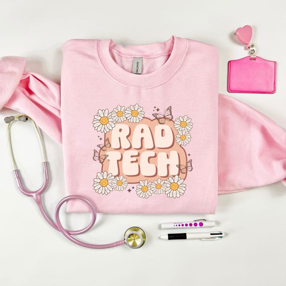 Radiology Crewneck: Rad Tech Floral Sweatshirt